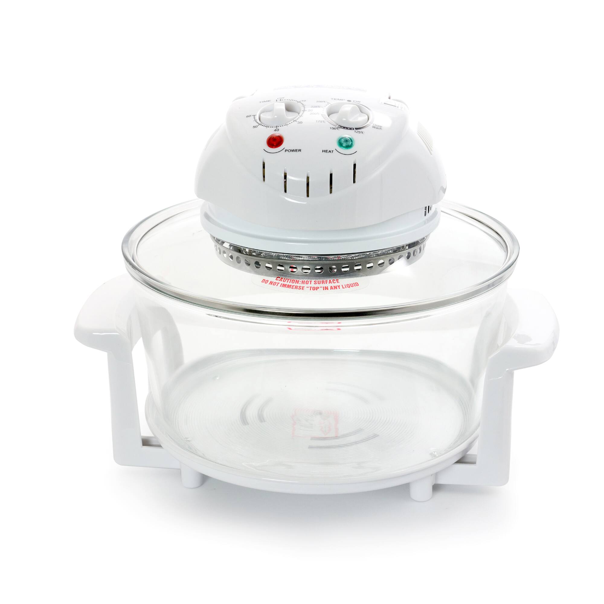 MegaChef 14.25" White Multipurpose Countertop Halogen Oven Air Fryer/Rotisserie/Roaster